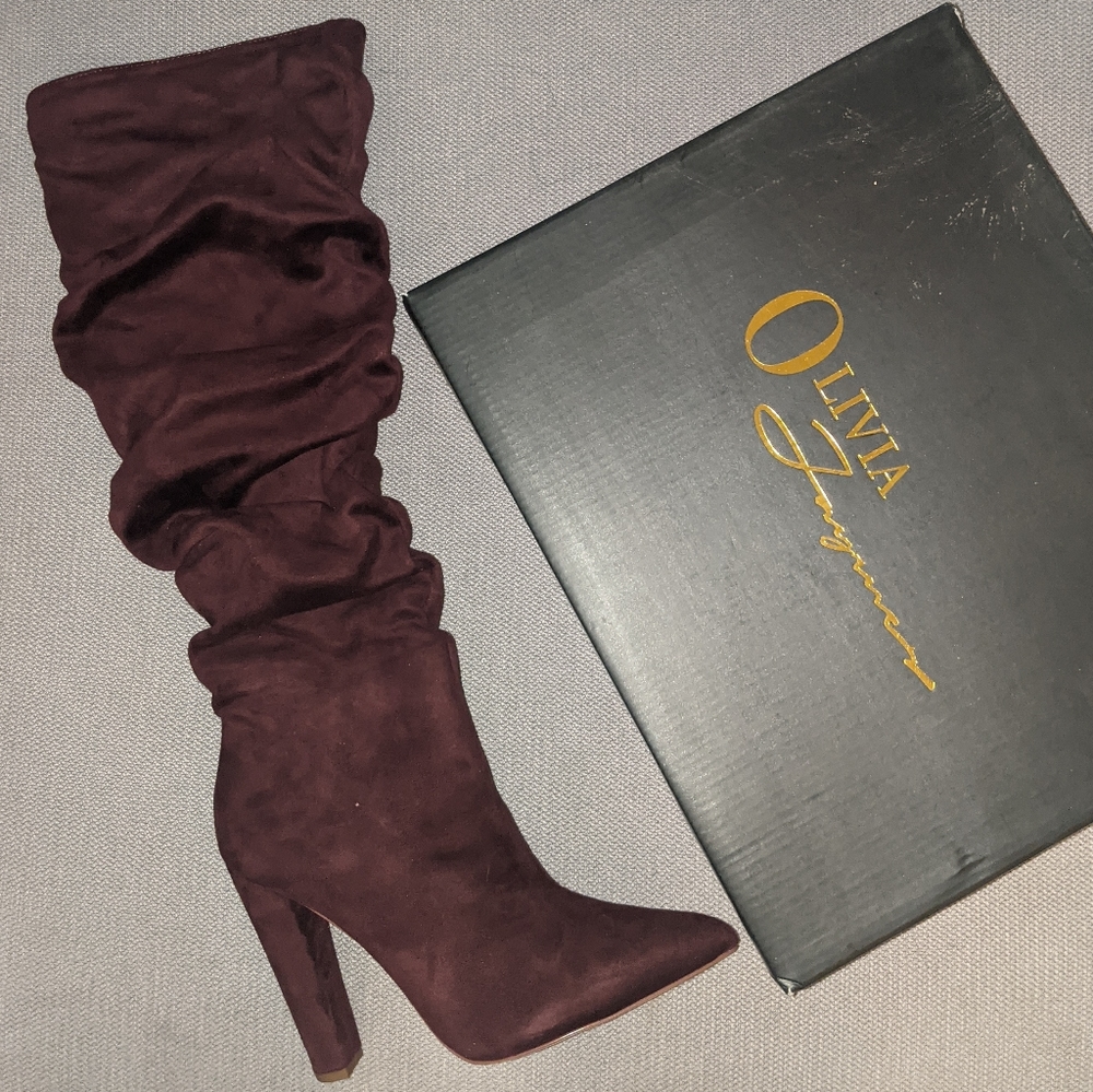 Suede heeled boots
